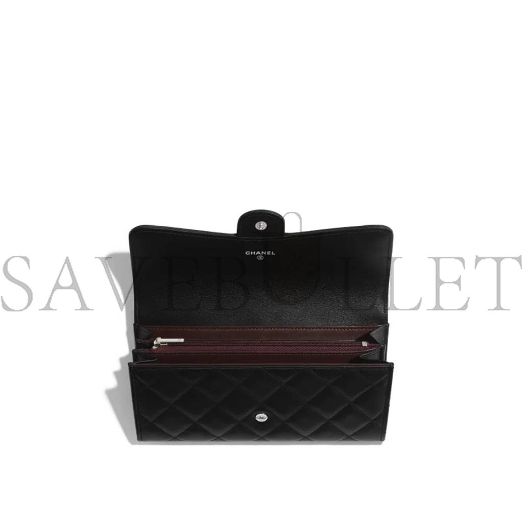 CHANEL CLASSIC LONG FLAP WALLET SILVER HARDWARE AP0241 Y01480 C3906 (19.5*10.5*3cm) CHANEL CLASSIC LONG FLAP WALLET SILVER HARDWARE AP0241 Y01480 C3906 (19.5*10.5*3cm)